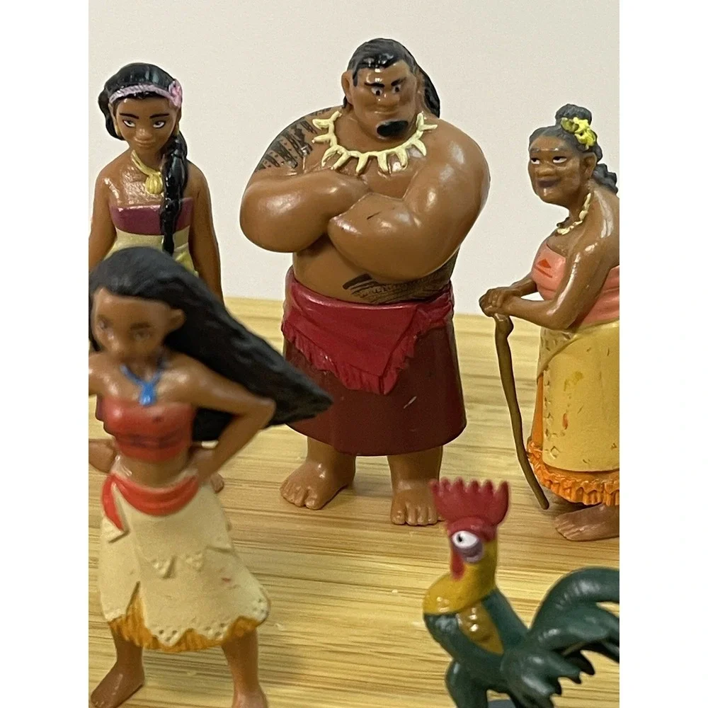 Disney Store Moana Playset Figures Cake Topper PVC‎ Toy Lot of 10 Figures